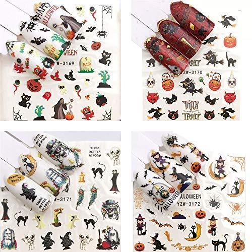 18 pieces Nail Art seal Hamizu decal water transfer sticker pasted Halloween clown pumpkin Women, Girls, Children's ultra-thin children nail sticker cute work or casual nail decoration 10061