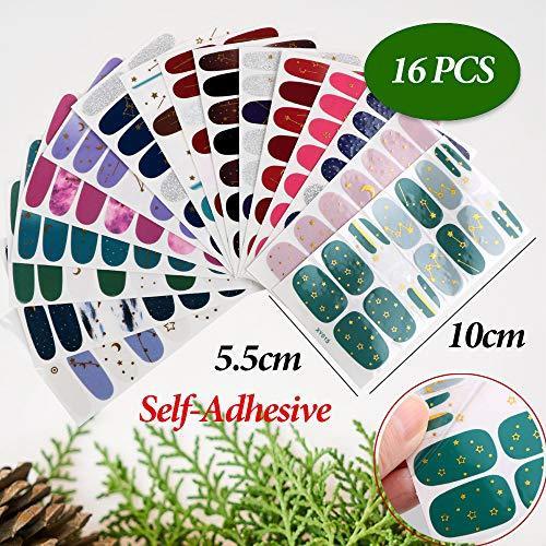 [16 pieces set] nail sticker nail wrap women ladies Manicure Nail Art Nail accessories nail design self nail cute nail seal fashionable gift gift