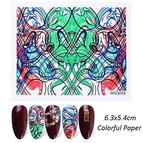 45 pieces Nail Art seal Hamizu decal water transfer sticker pasted abstract art style Women, Girls, Children's ultra-thin children nail sticker cute work or casual nail decoration 10081