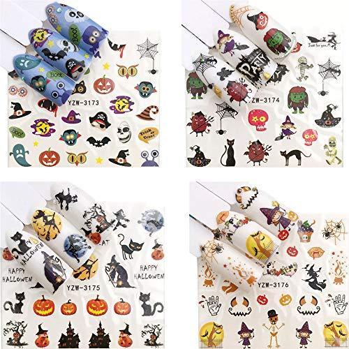 18 pieces Nail Art seal Hamizu decal water transfer sticker pasted Halloween clown pumpkin Women, Girls, Children's ultra-thin children nail sticker cute work or casual nail decoration 10061