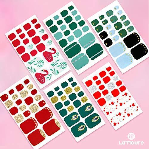 LATTCURE nail stickers foot "132 pieces / 6 pieces," only with a foot nail seal Nail Art native nail decoration gift cute popular fashionable top nail file put nail seal foot