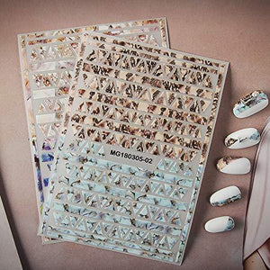 Embedded nail art 2 pieces in marble-style mosaic nail seal Nail sticker gel nail and Resin said in just stick