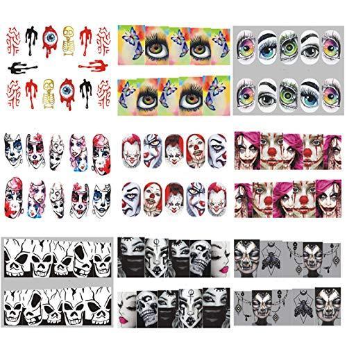 25 pieces Nail Art seal Hamizu decal water transfer sticker pasted Halloween clown style Women, Girls, Children's ultra-thin children nail sticker cute work or casual nail decoration 10192