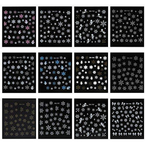 NALER nail seal Nail parts nail sticker snowflake star angel snow nail art seal ultra-thin type Lame 12 pieces purse