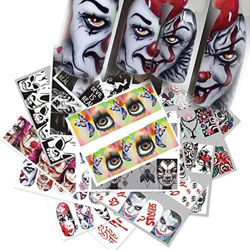 25 pieces Nail Art seal Hamizu decal water transfer sticker pasted Halloween clown style Women, Girls, Children's ultra-thin children nail sticker cute work or casual nail decoration 10192