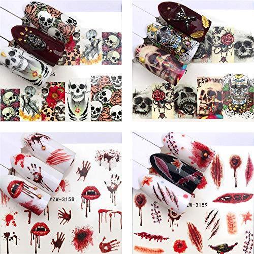 18 pieces Nail Art seal Hamizu decal water transfer sticker pasted Halloween clown pumpkin Women, Girls, Children's ultra-thin children nail sticker cute work or casual nail decoration 10061