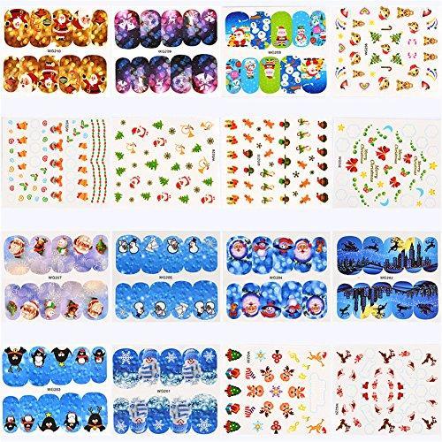 Random par Tan nail parts nail art embedded in the 45-sheet set Christmas theme Water sticker gel nail
