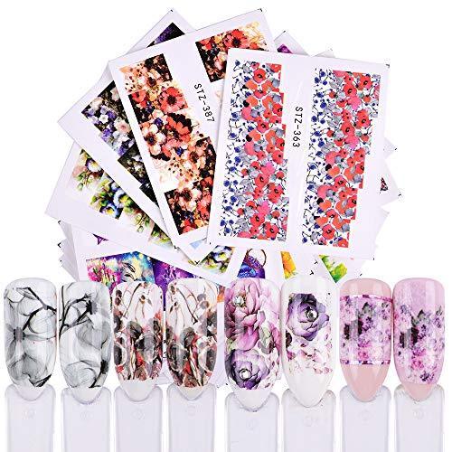 40-sheet set dried flowers flower nail seal water Nail sealing gel nail self nail resin summer nail seal pink flamingo pink seal