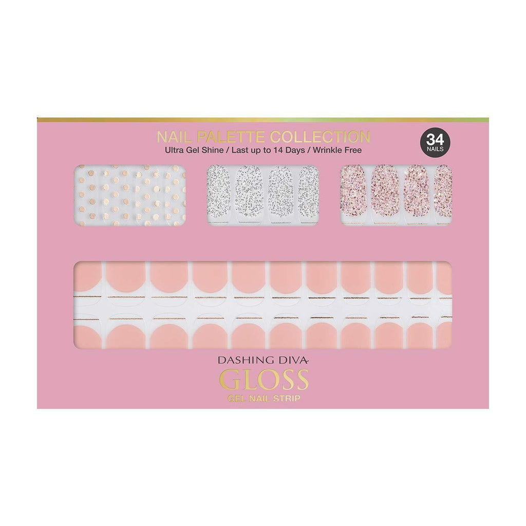 Dasshingude I Bas gloss gel nail strip DASHING DIVA Gloss Gel Nail Strip DGNP01-DURY + Original Gel nail seal Rosy # 01 Dot Skirt