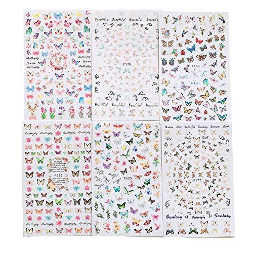 12 pieces Nail Art seal stuck butterfly Women, Girls, Children's ultra-thin children nail sticker cute work or casual nail decoration 10211