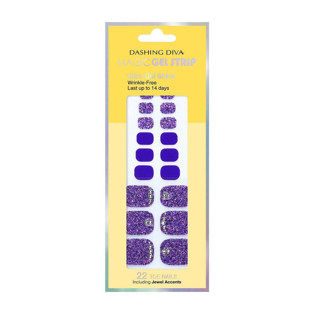 Dasshingude I Bas magic gel strip DASHING DIVA Magic Gel Strip DGST77P-DURY + Original Gel nail seal Bling-jewel Sparkle Purple