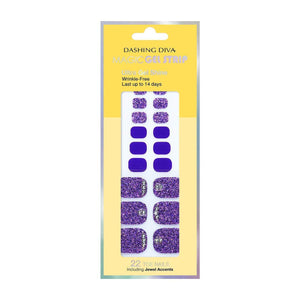 Dasshingude I Bas magic gel strip DASHING DIVA Magic Gel Strip DGST77P-DURY + Original Gel nail seal Bling-jewel Sparkle Purple