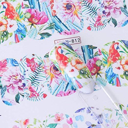 12-sheet set flamingo flower Flower Monstera nail seal water Nail sealing gel nail self nail resin flamingo bird summer nail seal pink flamingo pink seal