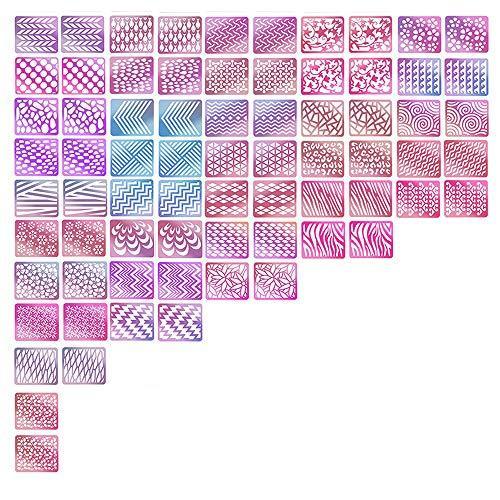 HGFF 72 pieces 36 Design Nail Vinyl Nail stencil sticker decal sheet set for diy nail art design, 12 sheets (3sheet)