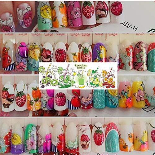 18 pieces cake fruit Nail Art seal Hamizu manicure set women just stick decals water transfer stickers 3D, girl, Children's ultra-thin children nail sticker cute work or casual nail decoration 10031