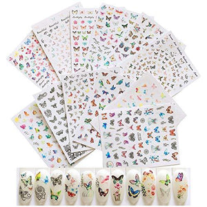 12 pieces Nail Art seal stuck butterfly Women, Girls, Children's ultra-thin children nail sticker cute work or casual nail decoration 10211