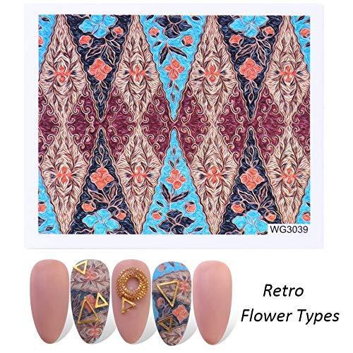 45 pieces Nail Art seal Hamizu decal water transfer sticker pasted abstract art style Women, Girls, Children's ultra-thin children nail sticker cute work or casual nail decoration 10081