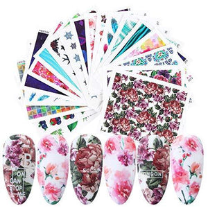 21 pieces Nail Art seal Hamizu decal water transfer sticker Hahana style Women, Girls, Children's ultra-thin children nail sticker cute work or casual nail decoration 10193