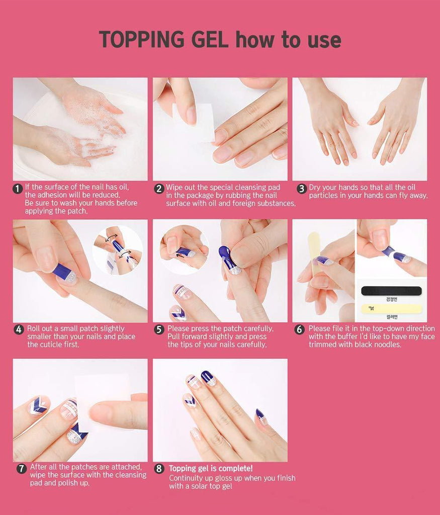 [ENVYLOOKZINIPIN] long-lasting manicure nail strip nail wrap stylish design just put gel nail seal _KA00010