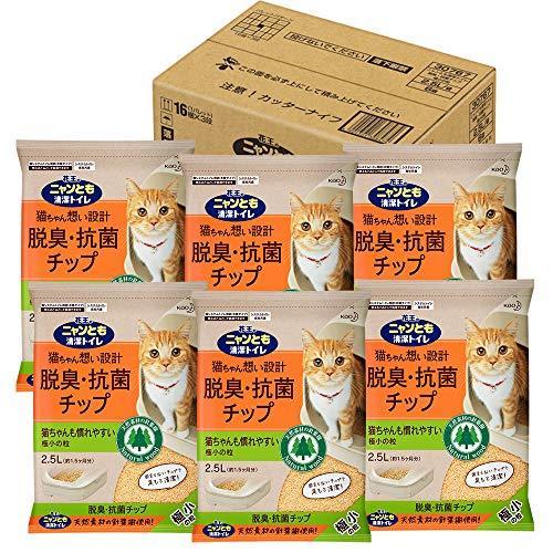 Both Kao Nyan clean toilet deodorant and antibacterial chip minimum of grain 2.5L × 6 pieces (case volume) [cat sand]