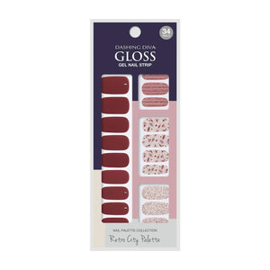 Dasshingude I Bas gloss gel nail strip DASHING DIVA Gloss Gel Nail Strip GVP87 -DURY + Original Gel nail seal Merlot Wine