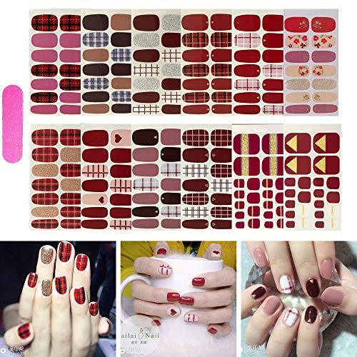 Just put nail seal 12 pieces set nail wrap nail sticker nail accessories women simple ladies present gift cute popular fashionable nail parts (10132)