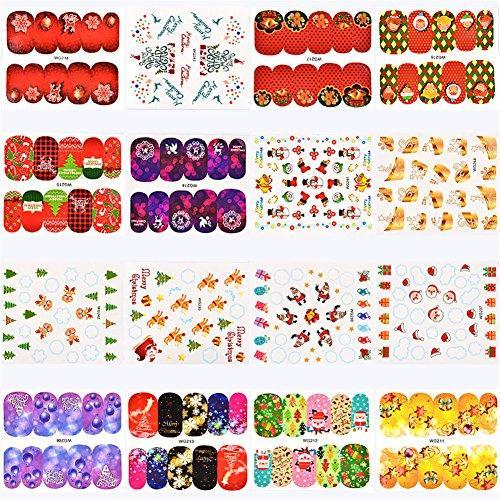 Random par Tan nail parts nail art embedded in the 45-sheet set Christmas theme Water sticker gel nail