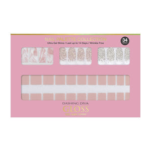 Dasshingude I Bas gloss gel nail strip DASHING DIVA Gloss Gel Nail Strip DGNP03-DURY + Original Gel nail seal Rosy # 03 Strawberry Latte