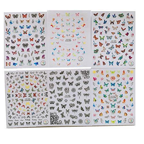 12 pieces Nail Art seal stuck butterfly Women, Girls, Children's ultra-thin children nail sticker cute work or casual nail decoration 10211