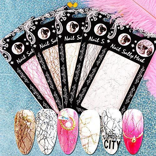 [10 species containing] 3D mesh nail sticker net line seal 3D Nail Art Metal Sticker Nail seal holo-adhesive silk foil Nail Art Decoration decals glitter transfer foil DIY sticker manicure tips decals Poland tips