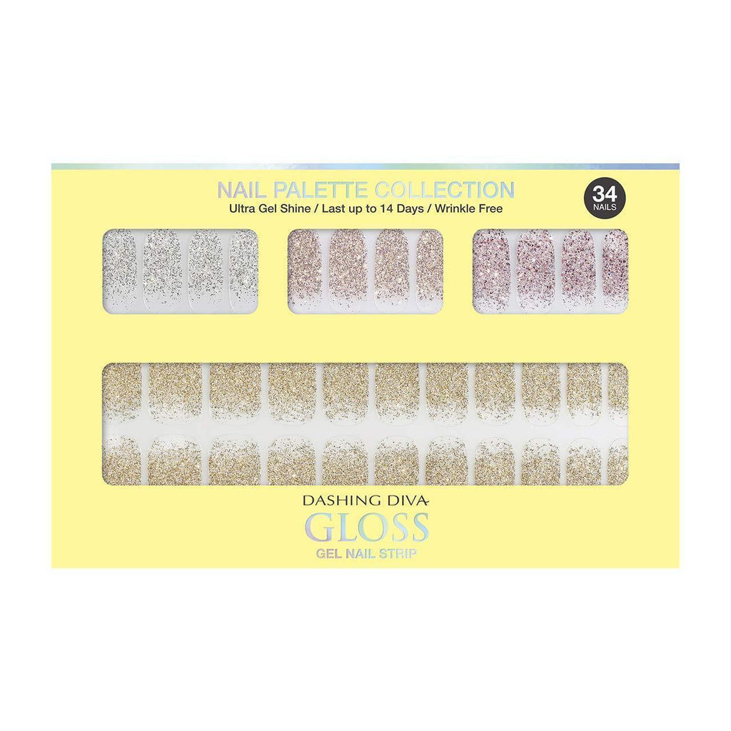 Dasshingude I Bas gloss gel nail strip DASHING DIVA Gloss Gel Nail Strip DGNP07-DURY + Original Gel nail seal Lemon # 07 Sparkling Powder