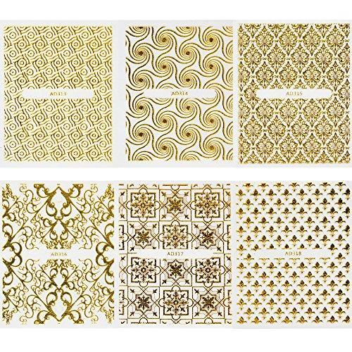 20-sheet set lace flower 3D Nail Sticker Nail Art Nail seal put only a good 3D nail art gold gold