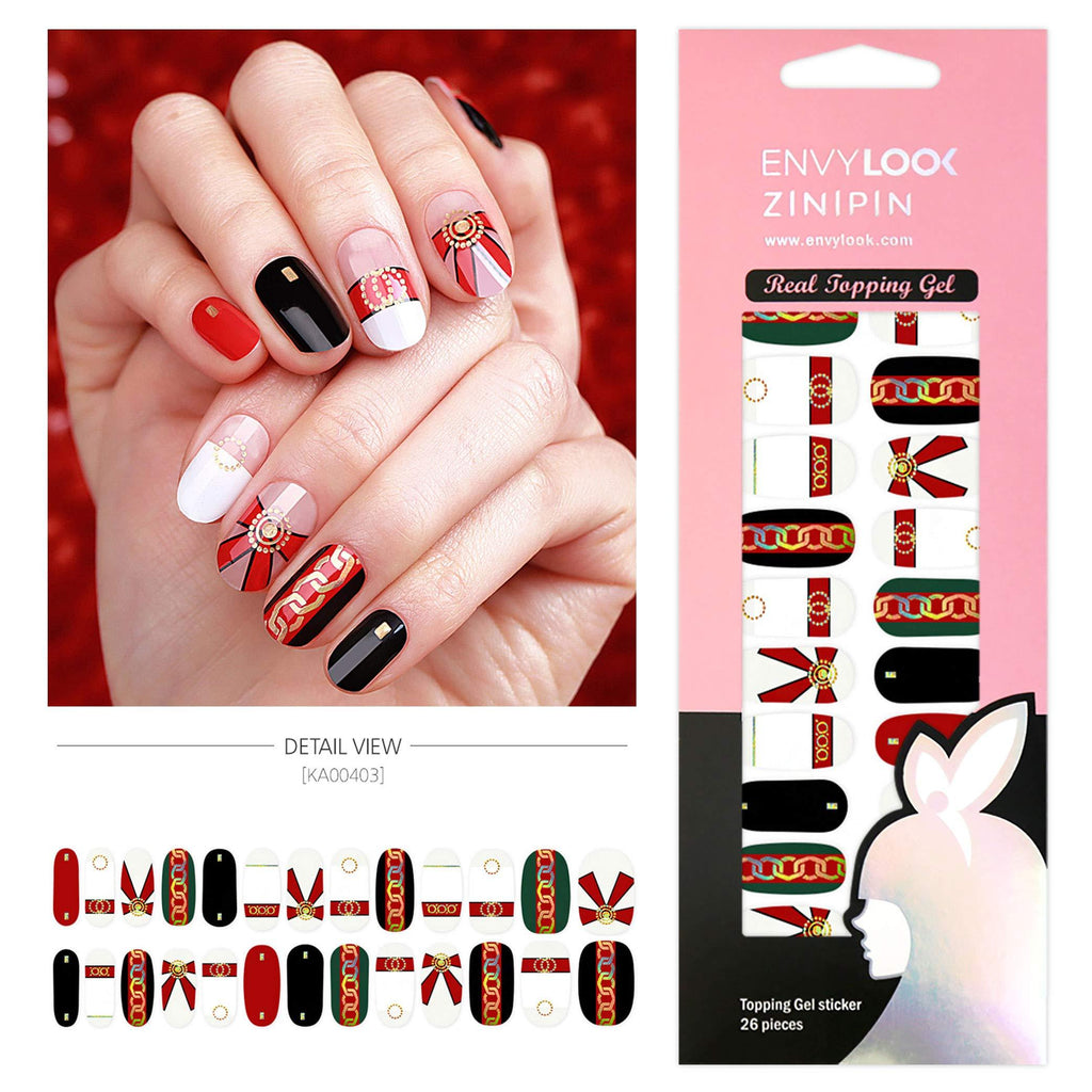 [ENVYLOOKXZINIPIN] long-lasting manicure nail strip nail wrap stylish design just put gel nail seal KA00403