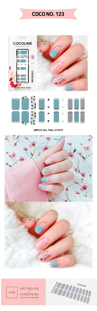 [Art Box] here line gel nail sticker 123 sky-blue balloons