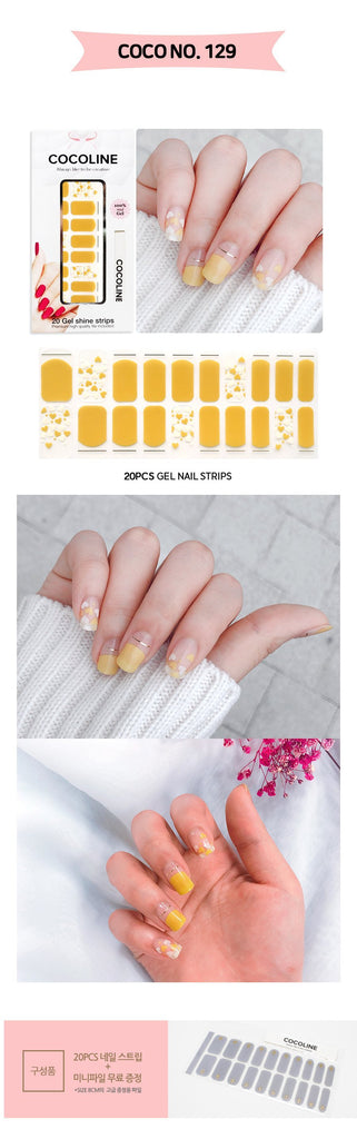 [Art Box] here line gel nail sticker 129 Lovely lemon Heart