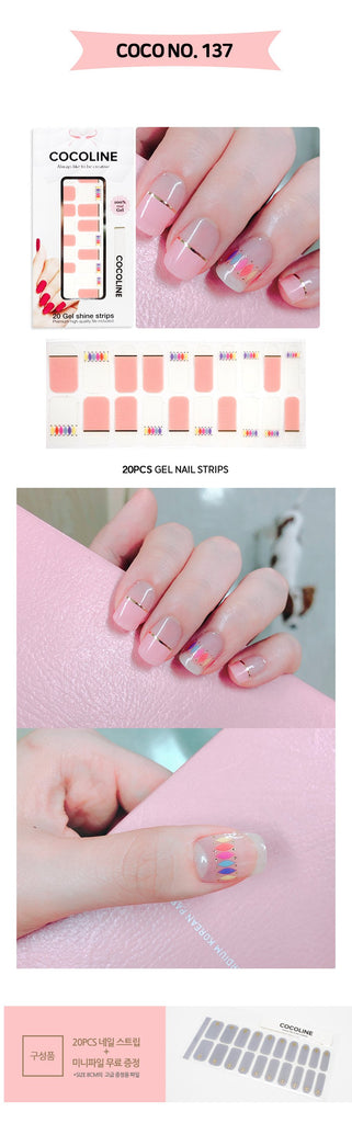 [Art Box] here line gel nail sticker 137 Love sequins