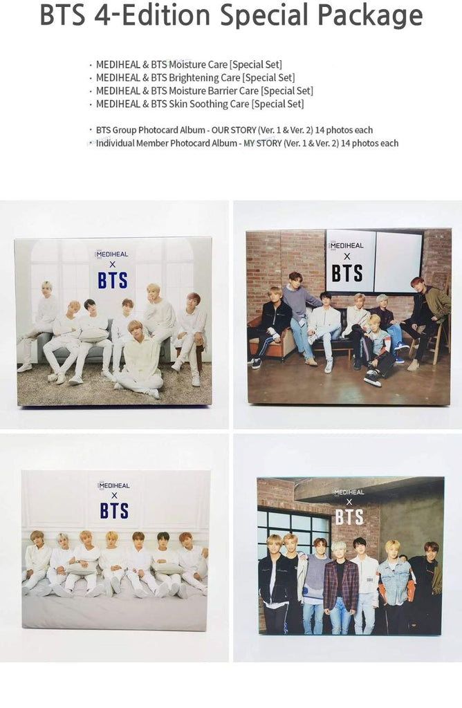 [MEDIHEAL] MEDIHEAL X BTS 4-Edition Special Package (photo card giveaway) / bts mask pack / bts goods Media heel X BTS