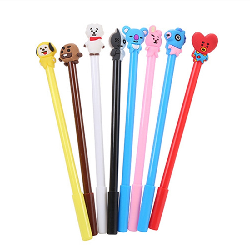 1 Pcs Korean Stationery Cute Pen kpop Theme cosplay prop Cartoon 8 Color Ballpoint Pen / Gel Pen Kawaii School Writing Gifts