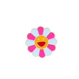 4 Colors Kpop Flowers Broche Fashion Rainbow Flower Enamel Pins Smiling Sunflower Brooches Cute Bag Icon Badges Men Women Gifts