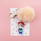 K-POP 防弾少年団 キーホルダー カワイイ ぬいぐるみペンダント かわいい漫画 ぬいぐるみボールペンダント キーチェーン 高品質 K-POP 防弾少年団