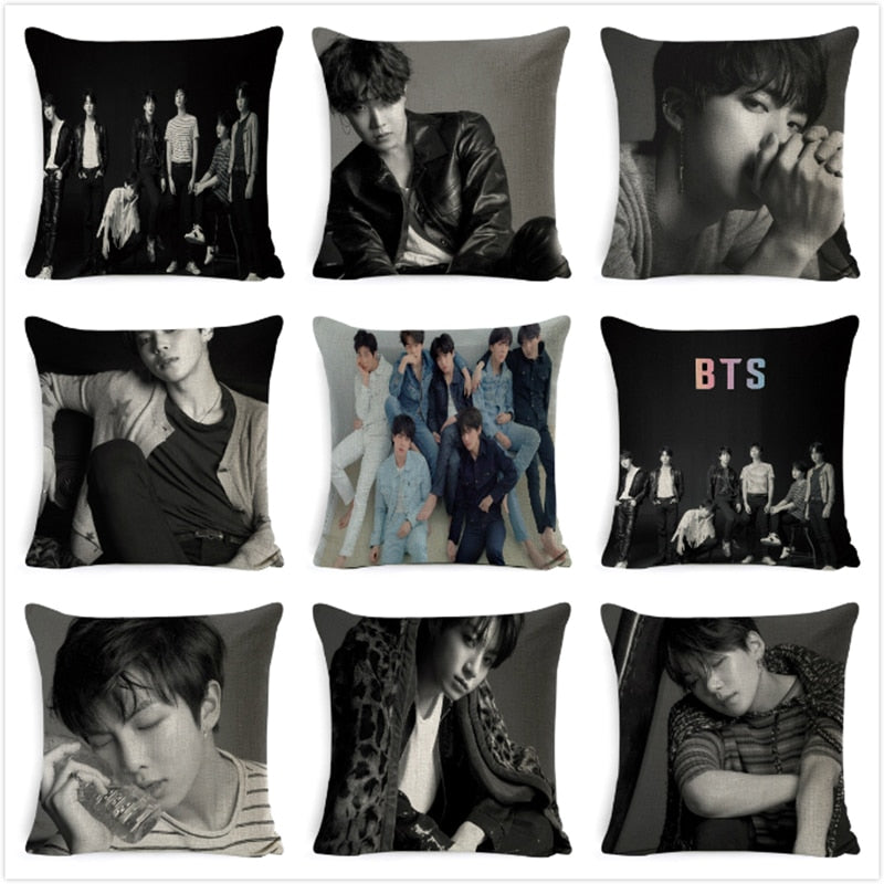 KPOP クッション 枕カバー 寝具 LOVE YOURSELF K-POP ホーム 防弾少年団 BT-21 スクエア 片面 ピローケース ハウス・ド・クッション