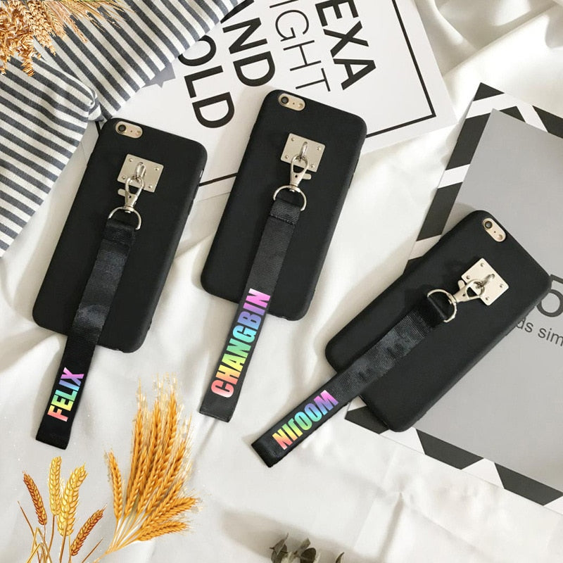 Kpop stray kids Mobile phone hang rope keychain pendant Hang buckle Kpop stray kids key chain stationery set new arrivals