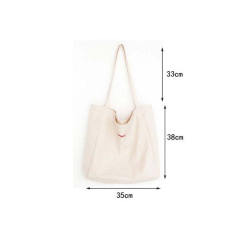 Canvas Bag High Quality Reusable Shopping Bag Simple Casual Daily Use Handbag Shoulder Bags Portable Shopper Bag Folding Totebag