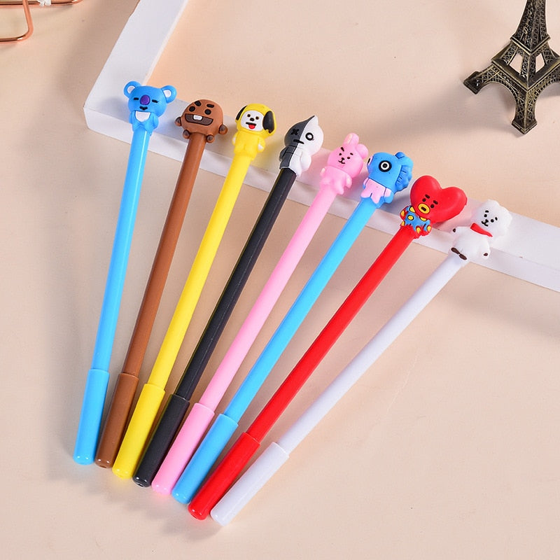 1 Pcs Korean Stationery Cute Pen kpop Theme cosplay prop Cartoon 8 Color Ballpoint Pen / Gel Pen Kawaii School Writing Gifts