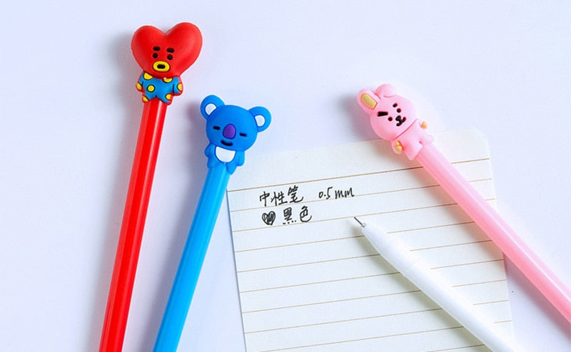 1 Pcs Korean Stationery Cute Pen kpop Theme cosplay prop Cartoon 8 Color Ballpoint Pen / Gel Pen Kawaii School Writing Gifts