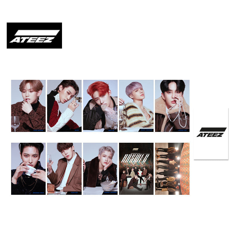 K-POP ATEEZ フォトカードアルバムシリーズ 両面HD写真 丸角フォトカード 高品質