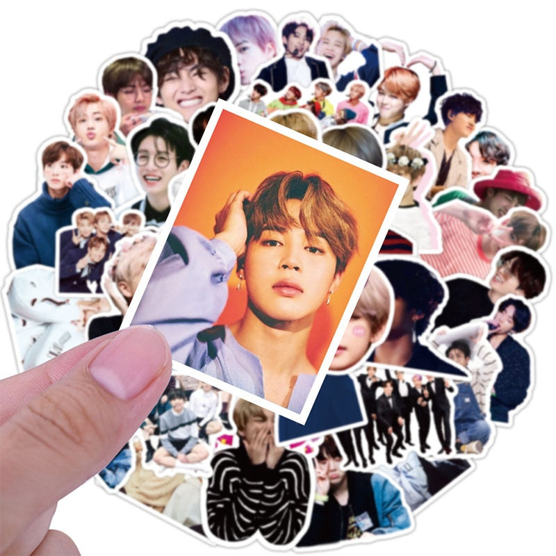 10/30/50Pcs/set Bangtan Boys Stickers KPOP Stars Stickers Idols Cute Photos Toys Stickers For Skateboard Suitcase Laptop