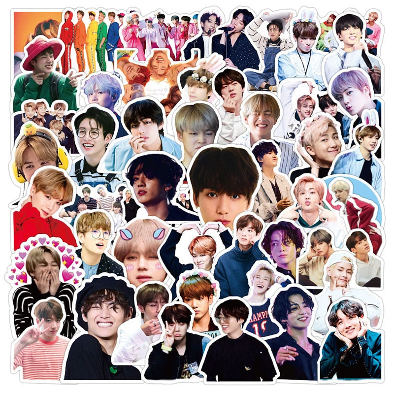 10/30/50Pcs/set Bangtan Boys Stickers KPOP Stars Stickers Idols Cute Photos Toys Stickers For Skateboard Suitcase Laptop