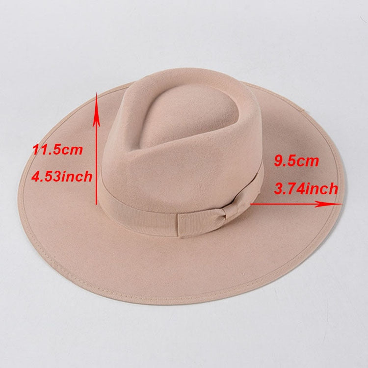 Fashion Women Fedora Sun Hats Party Wool Hat Ladies Wide Brim Church Hats Derby White Holiday Beach Hat Wholesale